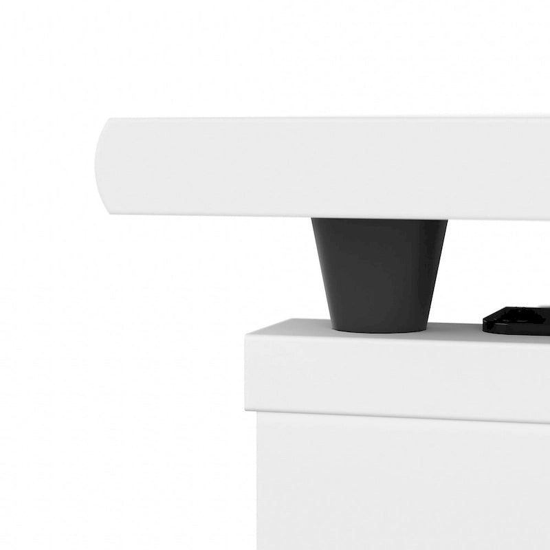 Bureau d'angle assis-debout de 183 cm avec huche, réglage en hauteur sur 3 positions