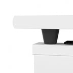 Bureau d'angle assis-debout de 183 cm avec huche, réglage en hauteur sur 3 positions