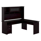 Bureau d'angle assis-debout de 183 cm avec huche, réglage en hauteur sur 3 positions