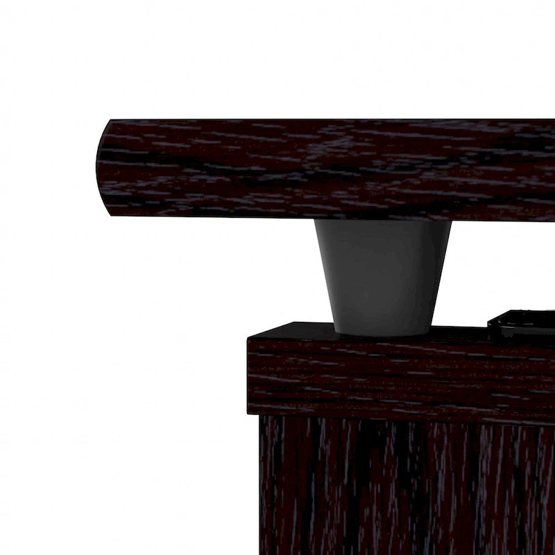 Bureau d'angle assis-debout de 183 cm avec huche, réglage en hauteur sur 3 positions