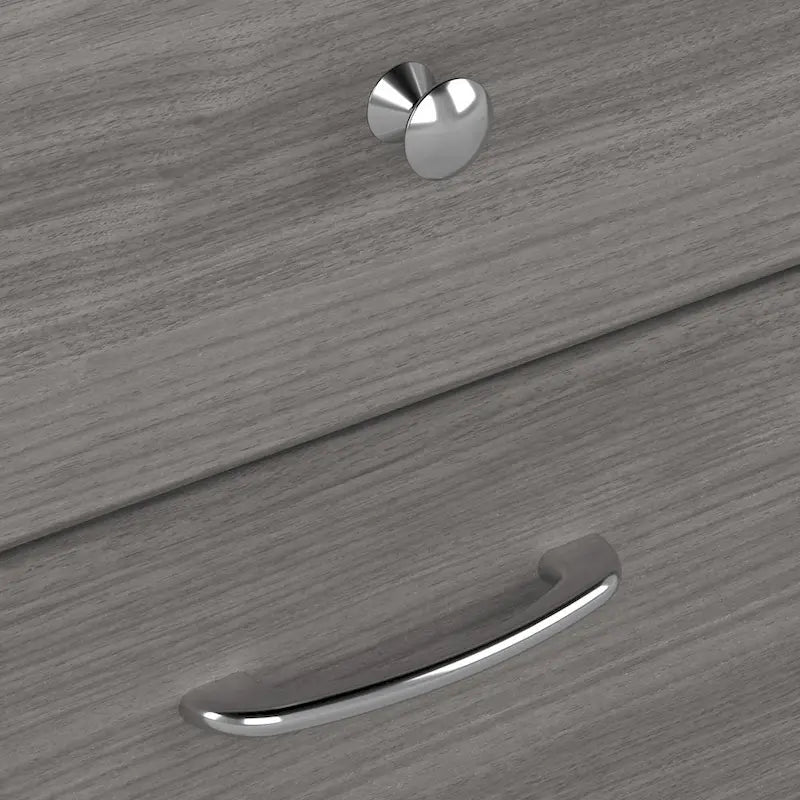 Bureau d'angle assis-debout de 183 cm avec huche, réglage en hauteur sur 3 positions