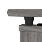 Bureau d'angle assis-debout de 183 cm avec huche, réglage en hauteur sur 3 positions
