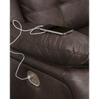 Causeuse sectionnelle inclinable électrique 2 places Punch Up marron foncé Signature Design by Ashley - 80 larg. x 39 prof. x 41 haut.