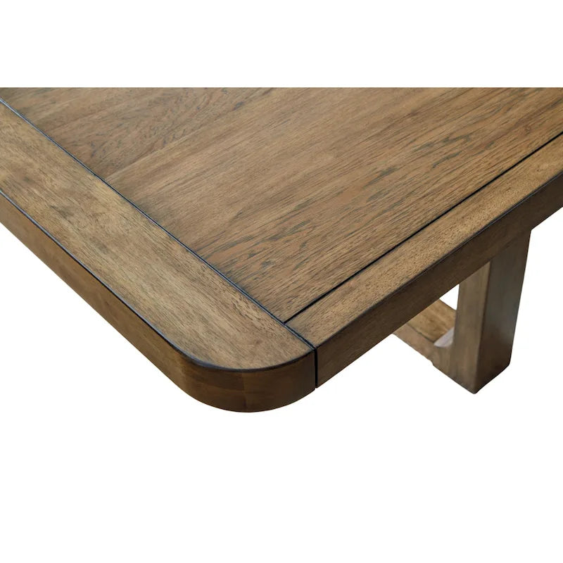 Table de salle à manger de ferme extensible 84 à 108 pouces, bois marron