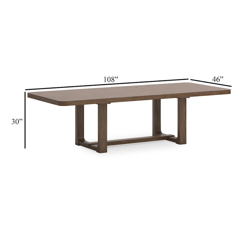Table de salle à manger de ferme extensible 84 à 108 pouces, bois marron