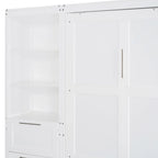 Lit escamotable Queen moderne avec placard et tiroirs