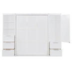 Lit escamotable Queen moderne avec placard et tiroirs