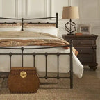 Cadre de lit Xander en acier marron foncé de style antique