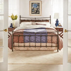 Cadre de lit Xander en acier marron foncé de style antique