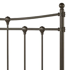 Cadre de lit Xander en acier marron foncé de style antique