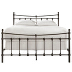 Cadre de lit Xander en acier marron foncé de style antique