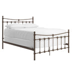 Cadre de lit Xander en acier marron foncé de style antique