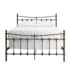 Cadre de lit Xander en acier marron foncé de style antique