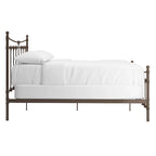 Cadre de lit Xander en acier marron foncé de style antique
