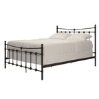 Cadre de lit Xander en acier marron foncé de style antique