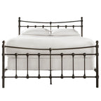 Cadre de lit Xander en acier marron foncé de style antique