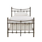 Cadre de lit Xander en acier marron foncé de style antique