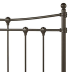 Cadre de lit Xander en acier marron foncé de style antique