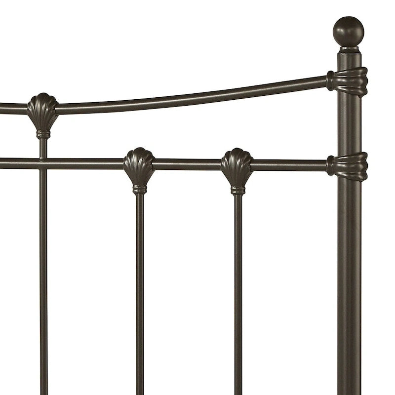 Cadre de lit Xander en acier marron foncé de style antique