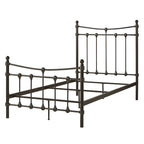 Cadre de lit Xander en acier marron foncé de style antique