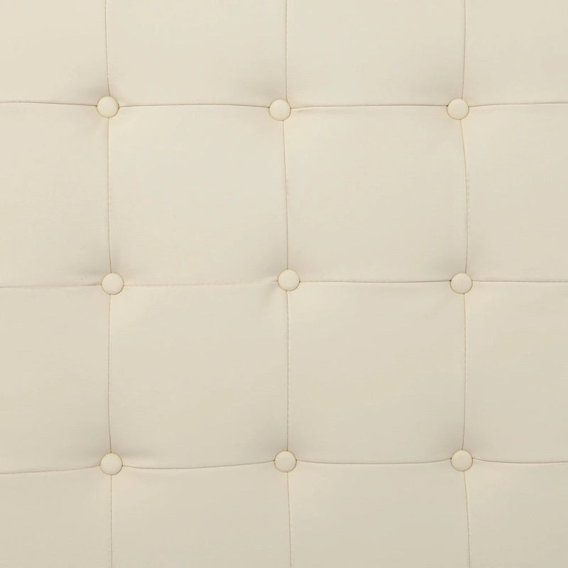 Pouf capitonné en similicuir avec base traîneau en acier, 86 cm (L) x 86 cm (P) x 46 cm (H)