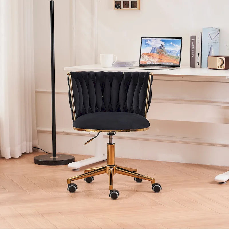 Fauteuils de bureau ergonomiques rembourrés avec roulettes pivotantes réglables