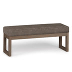 Banc ottoman rectangulaire contemporain en similicuir de 112 cm