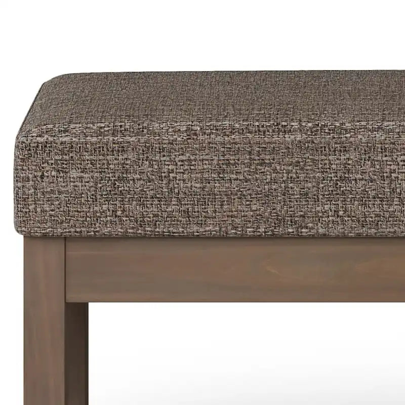 Banc ottoman rectangulaire contemporain en similicuir de 112 cm