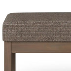 Banc ottoman rectangulaire contemporain en similicuir de 112 cm