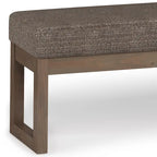 Banc ottoman rectangulaire contemporain en similicuir de 112 cm