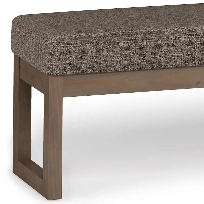 Banc ottoman rectangulaire contemporain en similicuir de 112 cm