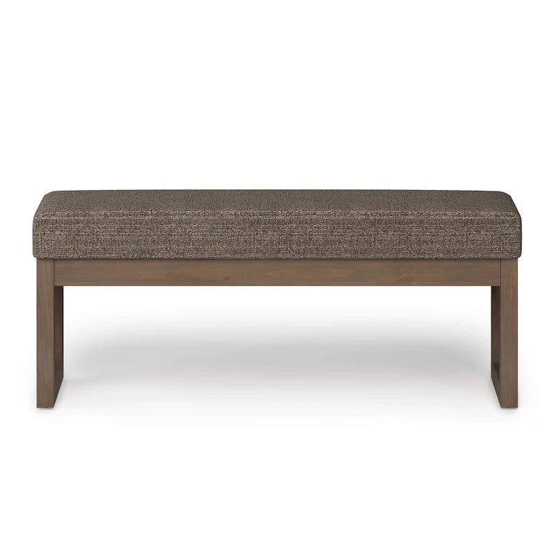Banc ottoman rectangulaire contemporain en similicuir de 112 cm