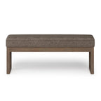 Banc ottoman rectangulaire contemporain en similicuir de 112 cm
