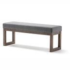 Banc ottoman rectangulaire contemporain en similicuir de 112 cm