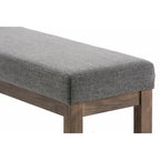 Banc ottoman rectangulaire contemporain en similicuir de 112 cm