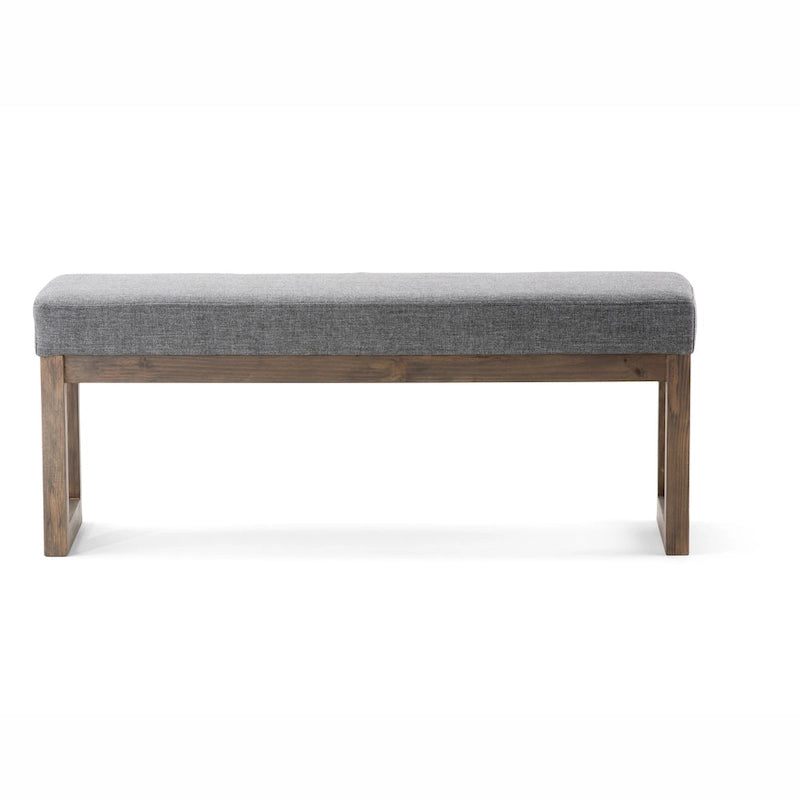 Banc ottoman rectangulaire contemporain en similicuir de 112 cm
