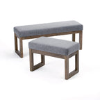 Banc ottoman rectangulaire contemporain en similicuir de 112 cm