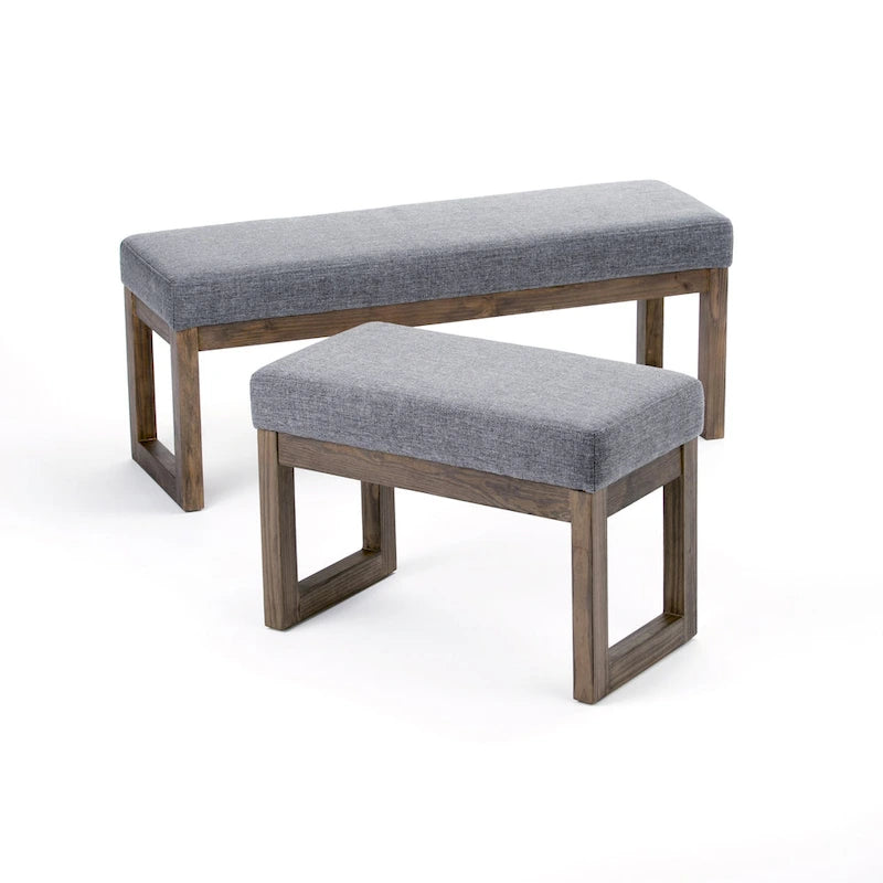 Banc ottoman rectangulaire contemporain en similicuir de 112 cm
