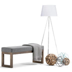 Banc ottoman rectangulaire contemporain en similicuir de 112 cm