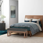 Banc ottoman rectangulaire contemporain en similicuir de 112 cm