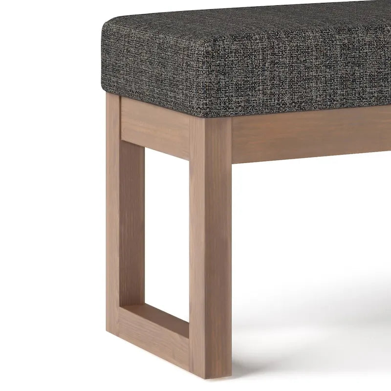 Banc ottoman rectangulaire contemporain en similicuir de 112 cm