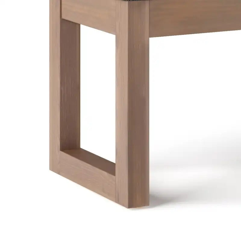 Banc ottoman rectangulaire contemporain en similicuir de 112 cm