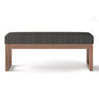 Banc ottoman rectangulaire contemporain en similicuir de 112 cm