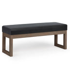 Banc ottoman rectangulaire contemporain en similicuir de 112 cm