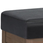 Banc ottoman rectangulaire contemporain en similicuir de 112 cm