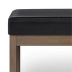Banc ottoman rectangulaire contemporain en similicuir de 112 cm