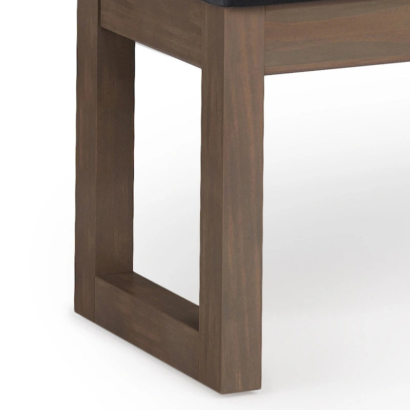 Banc ottoman rectangulaire contemporain en similicuir de 112 cm