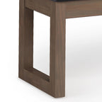 Banc ottoman rectangulaire contemporain en similicuir de 112 cm