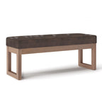 Banc ottoman rectangulaire contemporain en similicuir de 112 cm