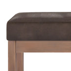 Banc ottoman rectangulaire contemporain en similicuir de 112 cm